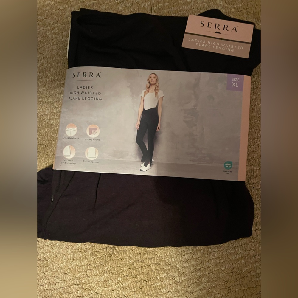 Serra Ladies High Waisted Black Leggings